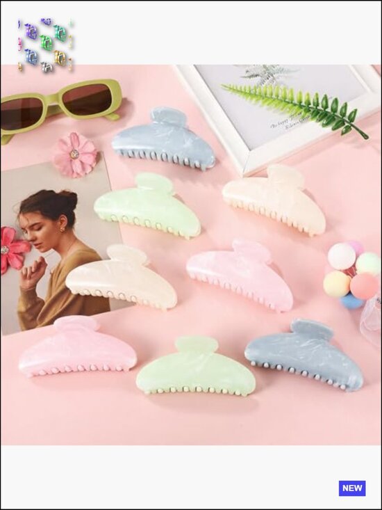 32 Acrylic Hair Claw Clips Bulk Non Slip Jaw Clips for Thick Thin Hair main image 6